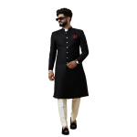 Classic Black Achkan for Men | Elegant Ethnic Wear | Jaipurio